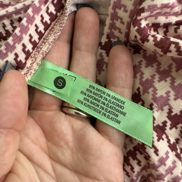 2/$24 Honeydew Gingham Plaid Long Sleeve Lounge Shirt Rose Burgundy S A0498 TRB3 - Picture 5 of 7